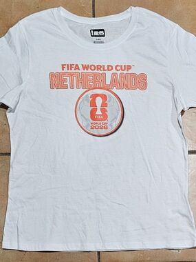 Official FIFA World Cup Netherlands  White & Orange - Size L